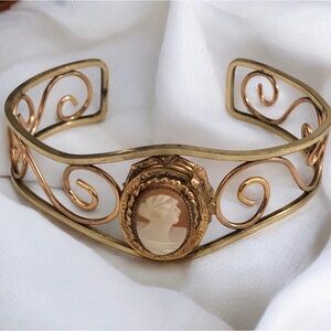 12KT Gold-Filled Haywood Cameo Cuff Bracelet